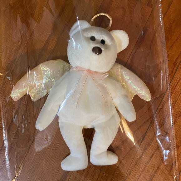 RARE HALO TY BEANIE BABY WITH BROWN NOSE BLACK EYES 1998 - Picture 7 of 8